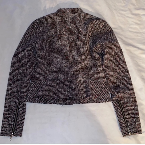 Theory - Kinde - Tweed Asymmetrical Front-Zip Moto Jacket - Size 2 - Picture 12 of 12